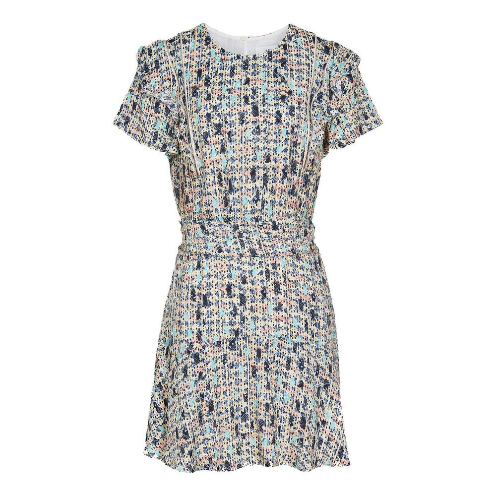 Reiss Bethany Ditsy Print Ruffle Fit & Flare Mini Dress Multicolor Size 2